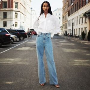 ZARA HIGHRISE 90S WIDE LEG FULL LENGTH JEANS